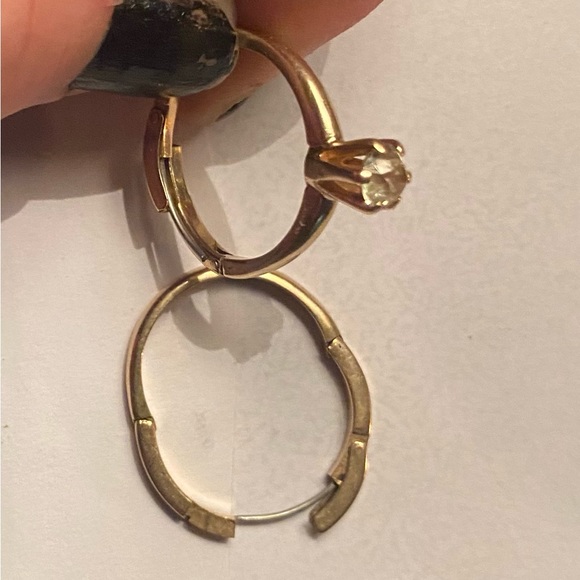 14k solid gold shanked Natural solitaire 1ct champagne daimond wedding set - Picture 3 of 7